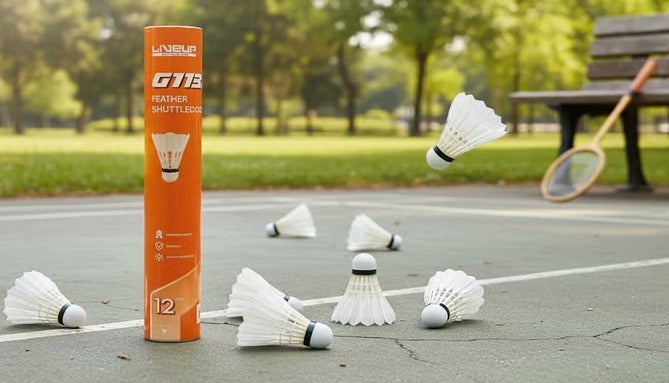 12 كرة ريشة، بيضاء، من ريش الإوز الفاخر، رأس من الفلين، متينة ومناسبة للمسابقات، طيران مستقر - Image 4